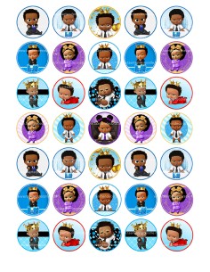 Eetbare Print Boss Baby AFro Mini Cupcakes - 3,5cm