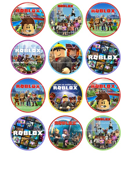 Eetbare Print Roblox Cupcakes - 6cm