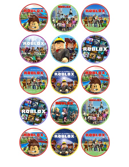 Eetbare Print Roblox Cupcakes - 5cm