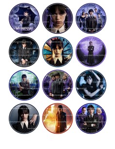 Eetbare Print Wednesday Cupcakes - 6cm