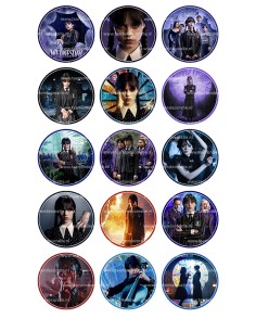 Eetbare Print Wednesday Cupcakes - 5cm