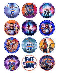 Eetbare Print Space Jam Cupcakes - 6cm