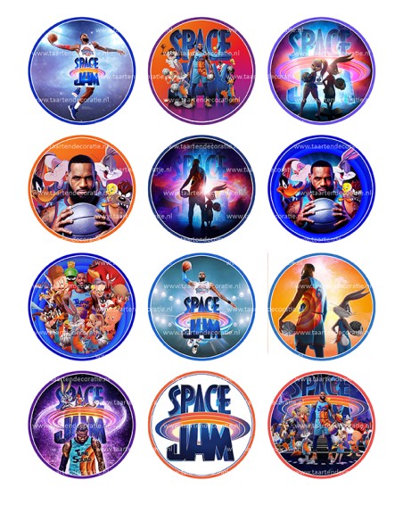 Eetbare Print Space Jam Cupcakes - 6cm