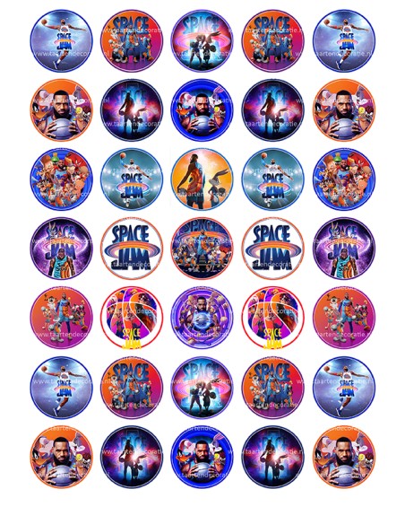 Eetbare Print Space Jam Mini Cupcakes - 3,5cm