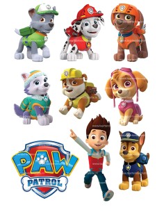 Eetbare Print Paw Patrol Hondjes & Logo - 8cm