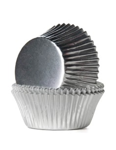 House of Marie Baking Cups Folie Zilver (24st)