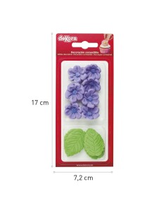 Dekora Suikerbloemen Violet & Blad -13st- 2