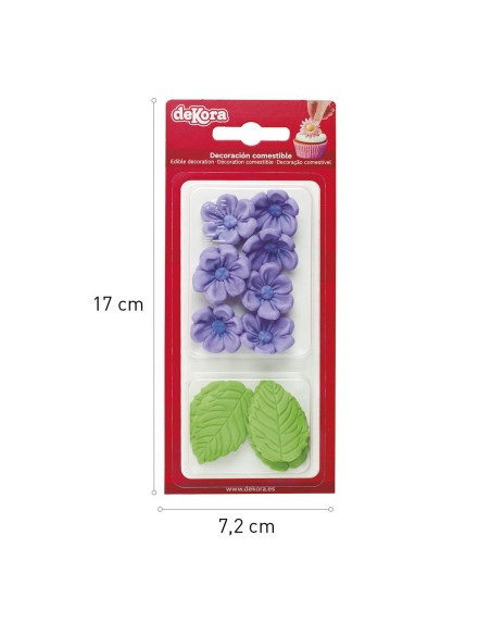Dekora Suikerbloemen Violet & Blad -13st-