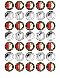 Eetbare Print Feyenoord Kampioen! Mini Cupcakes - 3,5cm