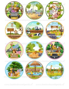 Eetbare Print Dierentuin Dieren Cupcakes 2 - 6cm
