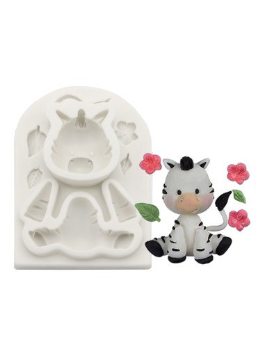 CakeDeco Siliconen Mal 3D Zebra