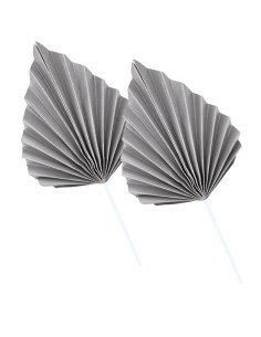 CakeDeco Taarttopper Palmblad Grijs -2st-