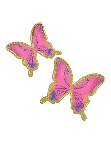 CakeDeco Decoratie Vlinders Donker Roze -10st-