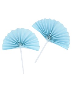 CakeDeco Taarttopper Waaier Blauw -2st-