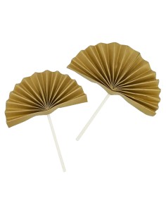 CakeDeco Taarttopper Waaier Goud -2st-