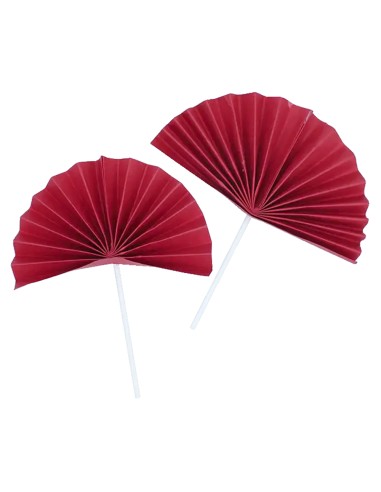 CakeDeco Taarttopper Waaier Rood -2st-
