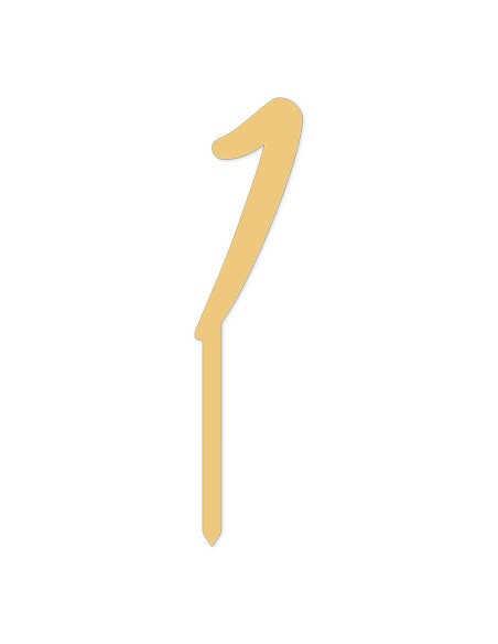 CakeDeco Taarttopper Cijfer 1 - Metallic Goud - 10cm