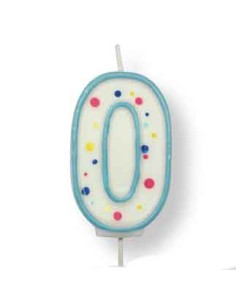 PME Verjaardagskaars Blauw Cijfer 0 //