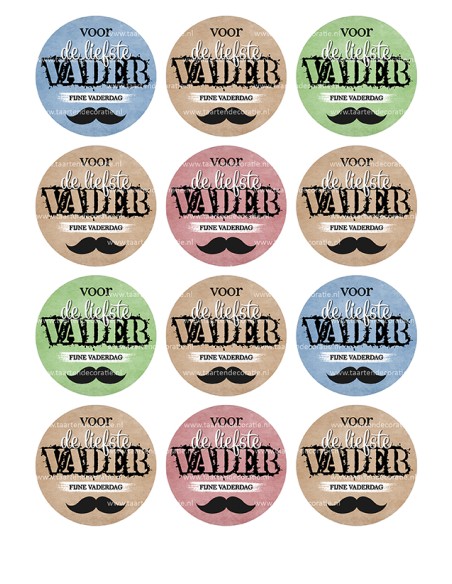 Eetbare Print Vaderdag Cupcakes - 6cm