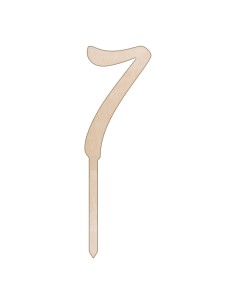 CakeDeco Taarttopper Cijfer 7 - Hout - 10cm