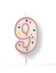 PME Verjaardagskaars Roze Cijfer 9 //