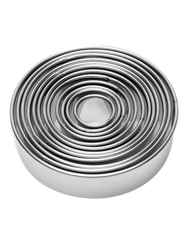 CakeDeco Metalen Uitsteker Set Ringen Glad -12st-