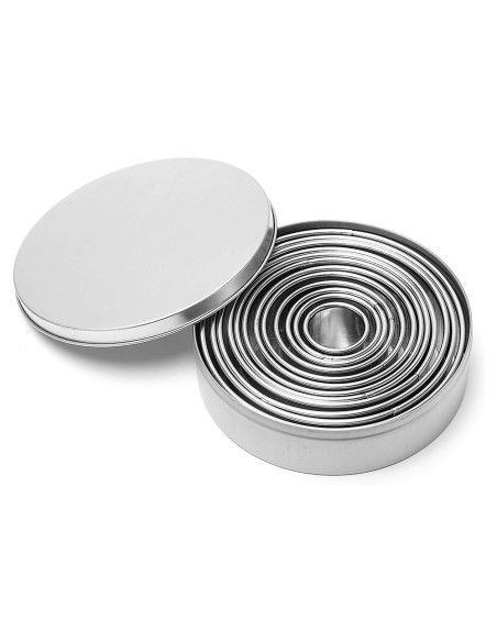 CakeDeco Metalen Uitsteker Set Ringen Glad -12st-