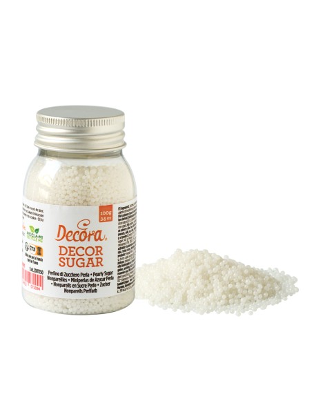 Decora Suikerparels Parelmoer Wit 2mm -100gr-