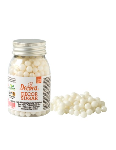 Decora Suikerparels Parelmoer Wit 7mm -100gr-