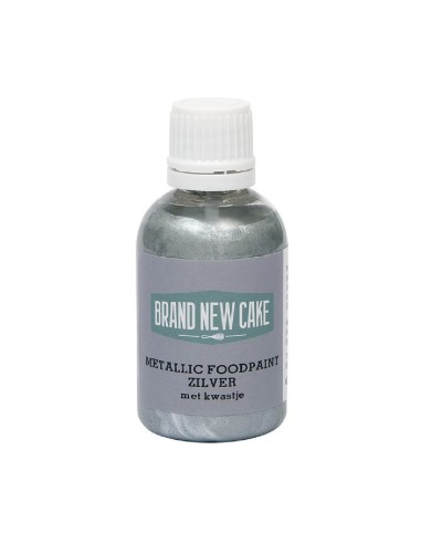 BrandNew Cake Eetbare Metallic Verf Zilver -60ml-