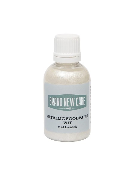 BrandNew Cake Eetbare Metallic Verf Wit -60ml-