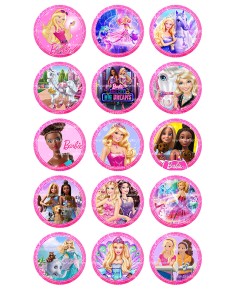Eetbare Print Barbie Cupcakes - 5cm