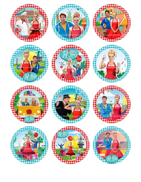 Eetbare Print Juf Roos Cupcakes - 6cm