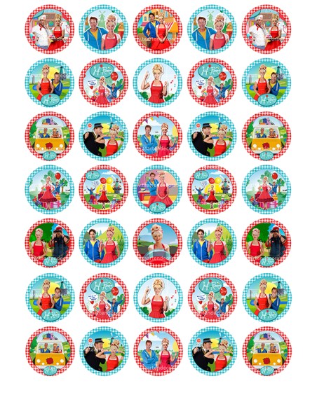 Eetbare Print Juf Roos Mini Cupcakes - 3,5cm