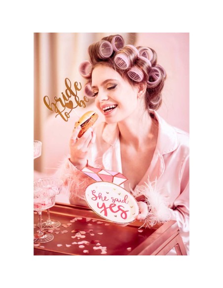 PartyDeco Taarttopper Bride to Be Rosé Goud //