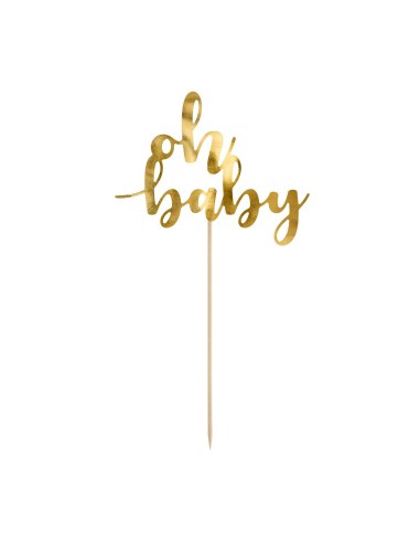 PartyDeco Taarttopper Oh Baby Goud 
