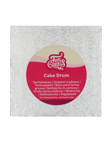 FunCakes Cake Drum Vierkant -15cm- Zilver