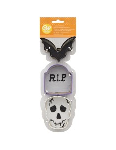 Wilton Uitsteker Set Vleermuis, Grafsteen & Doodshoofd -3st-
