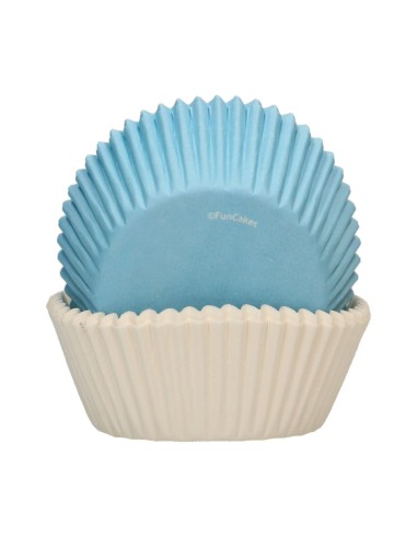 FunCakes Baking Cups Lichtblauw / Wit -48st-