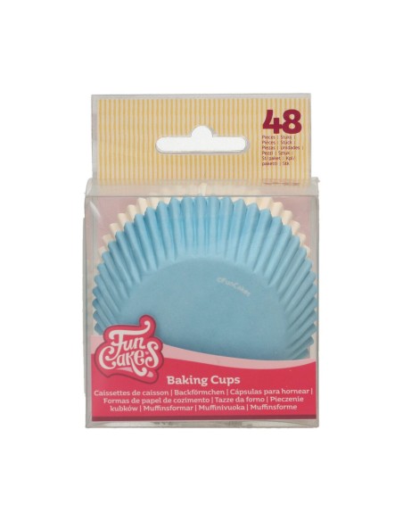 FunCakes Baking Cups Lichtblauw / Wit -48st-