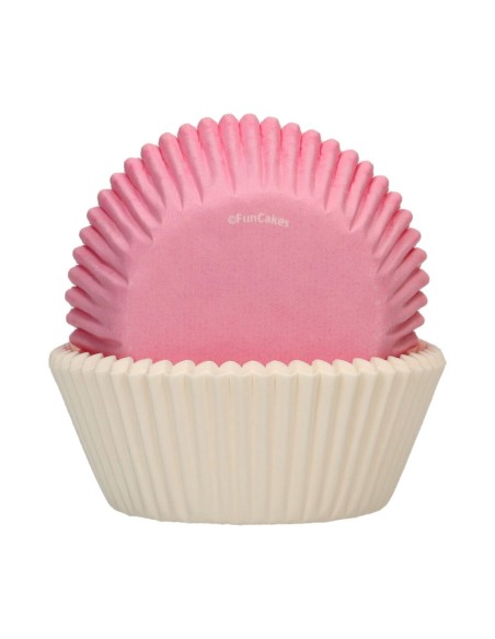 FunCakes Baking Cups Roze / Wit -48st-