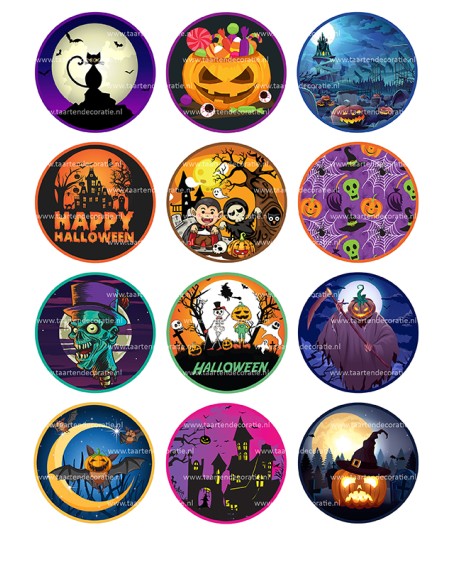 Eetbare Print Halloween Cupcakes - 6cm