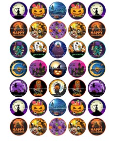 Eetbare Print Halloween Mini Cupcakes - 3,5cm