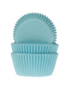 House of Marie Baking Cups Effen Turquoise -48st-
