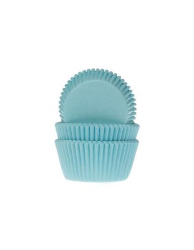 House of Marie Baking Cups Effen Turquoise -48st-