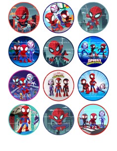 Eetbare Print Spidey Cupcakes - 6cm