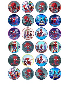 Eetbare Print Spidey Mini Cupcakes - 4cm