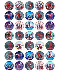 Eetbare Print Spidey Mini Cupcakes - 3,5cm