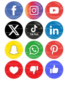 Eetbare Print Social Media Cupcakes - 6cm