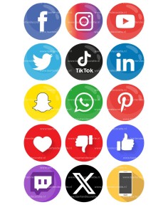 Eetbare Print Social Media Cupcakes - 5cm